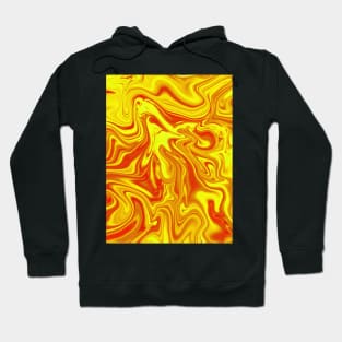 Yellow and Red Digital Fluid Art Hoodie